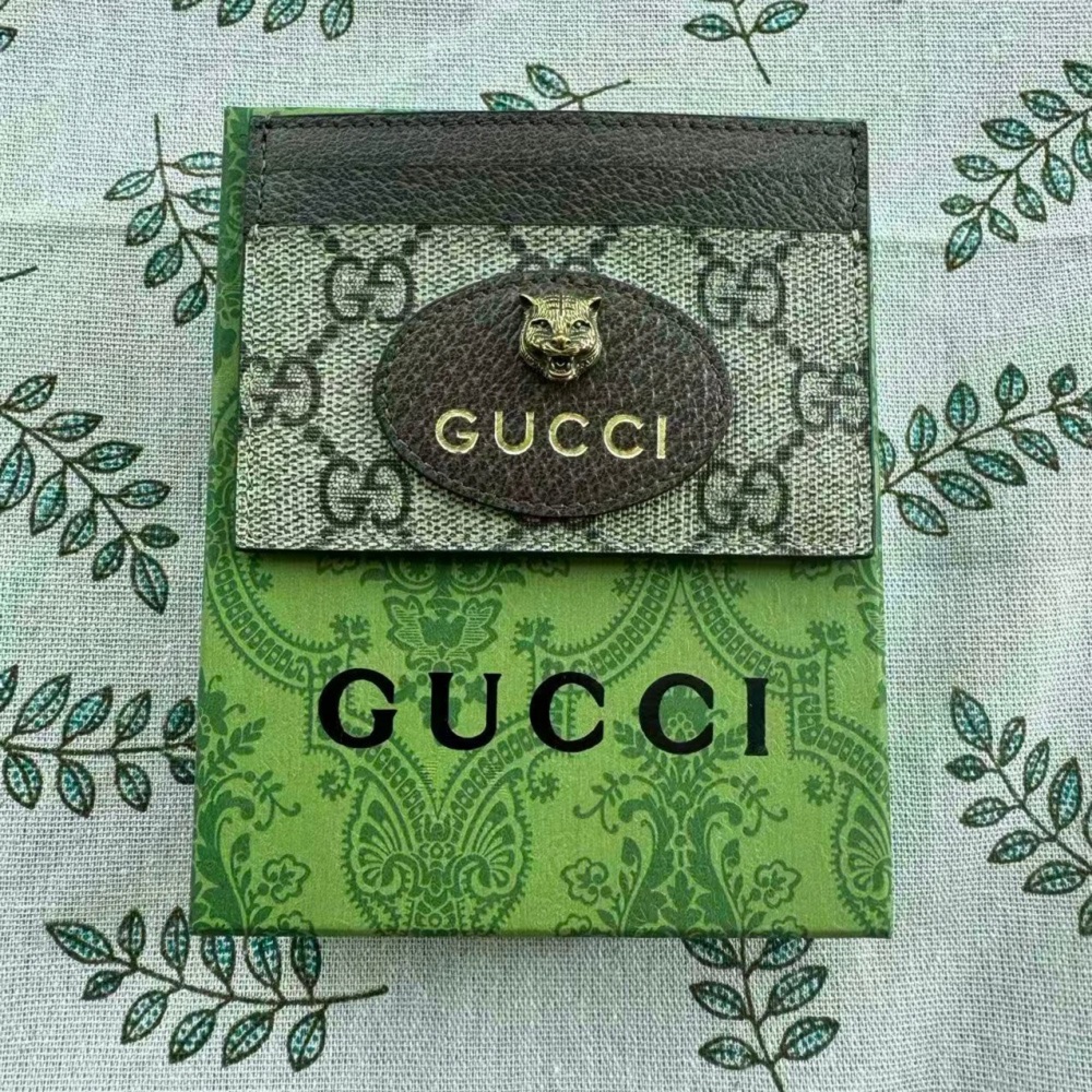 Gucci Brown and Gold Card Holder